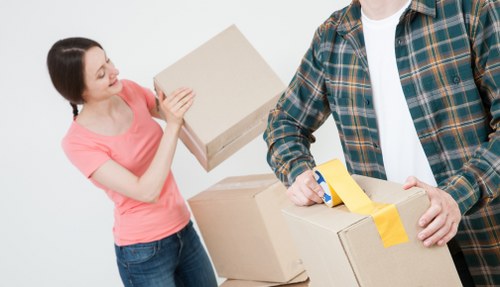 Checklist and boxes prepared for a Lower Morden house or office move