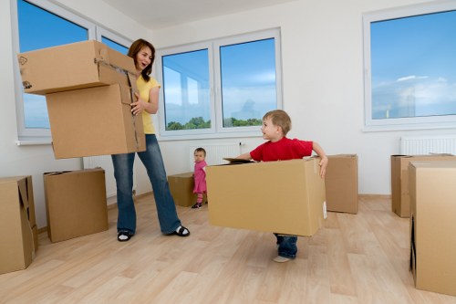 Lower Morden moving van helping with furniture transport on a quiet street