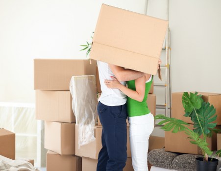 Office moving team managing access and loading challenges on a Lower Morden street