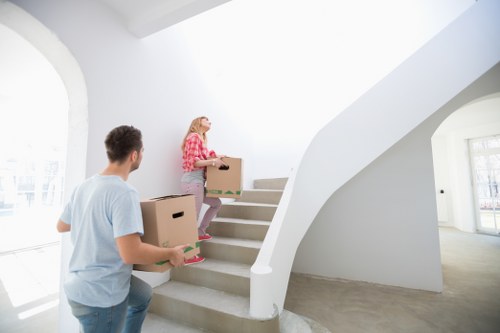 Loading furniture into a moving van for a Lower Morden move