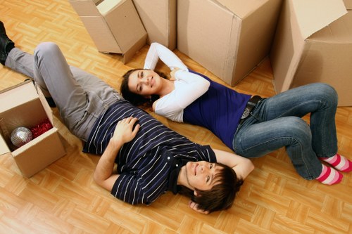 Team reviewing safety procedures during a moving job