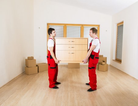 Furniture and appliances being transported for a Lower Morden move